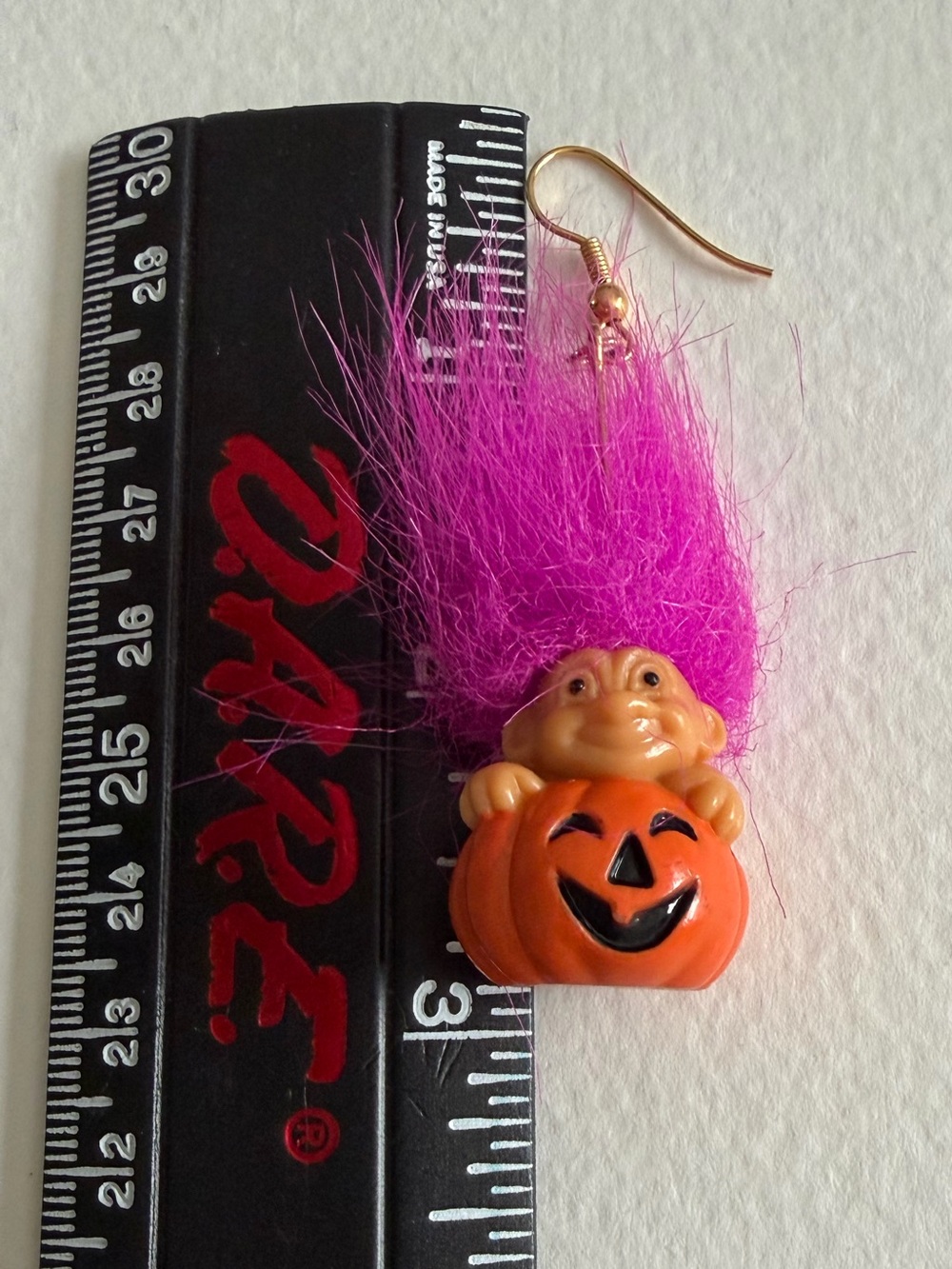 Russ Berrie "Trick or Troll" Halloween pumpkin earrings - Picture 4 of 5